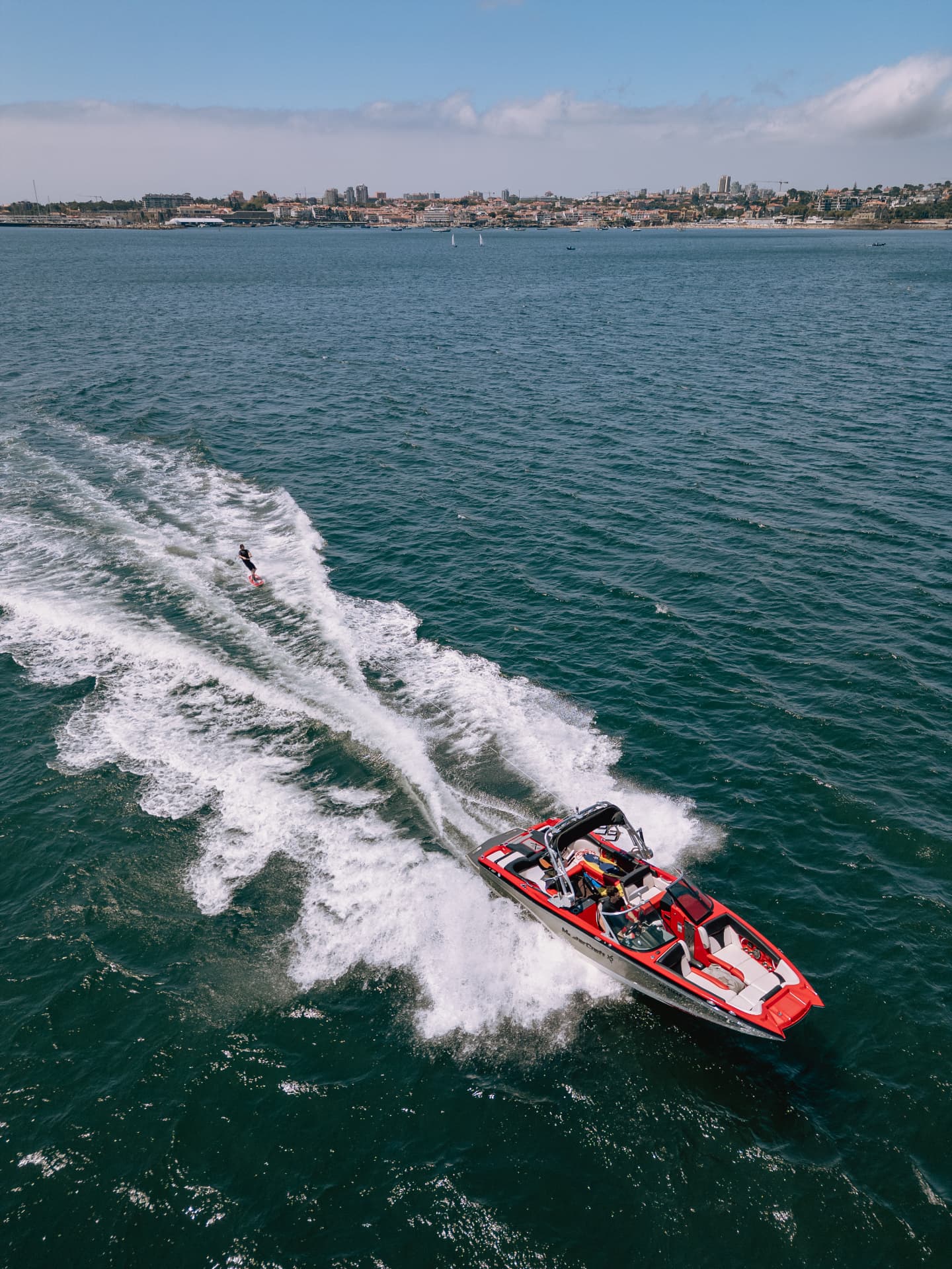 Wakeboarding off the coast