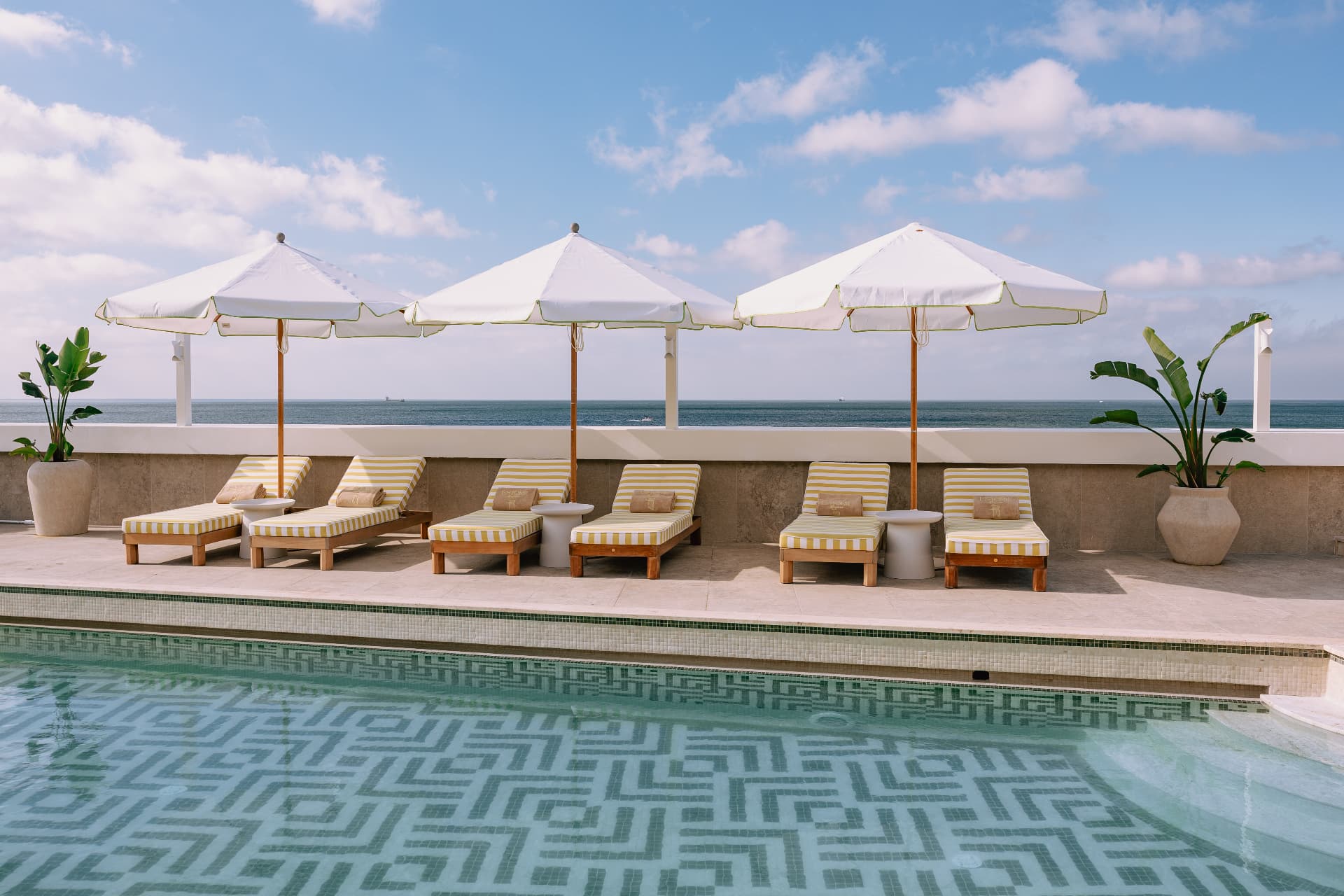 The pool terrace above the Atlantic at Estoril Country Club