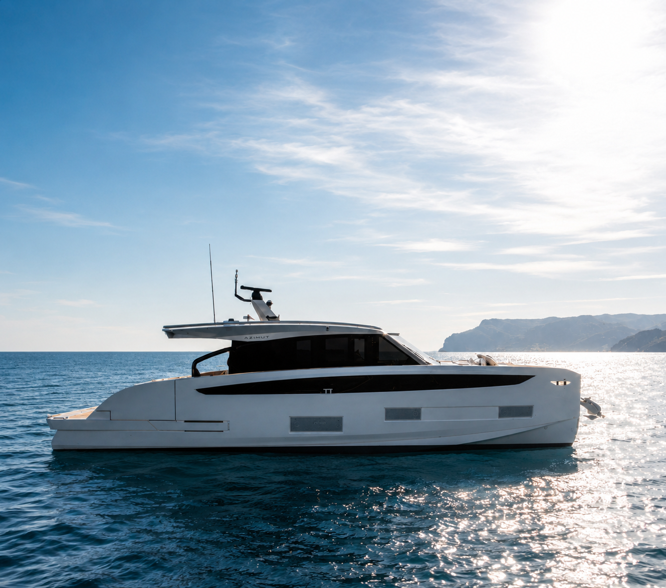 A yacht off the Estoril coastline